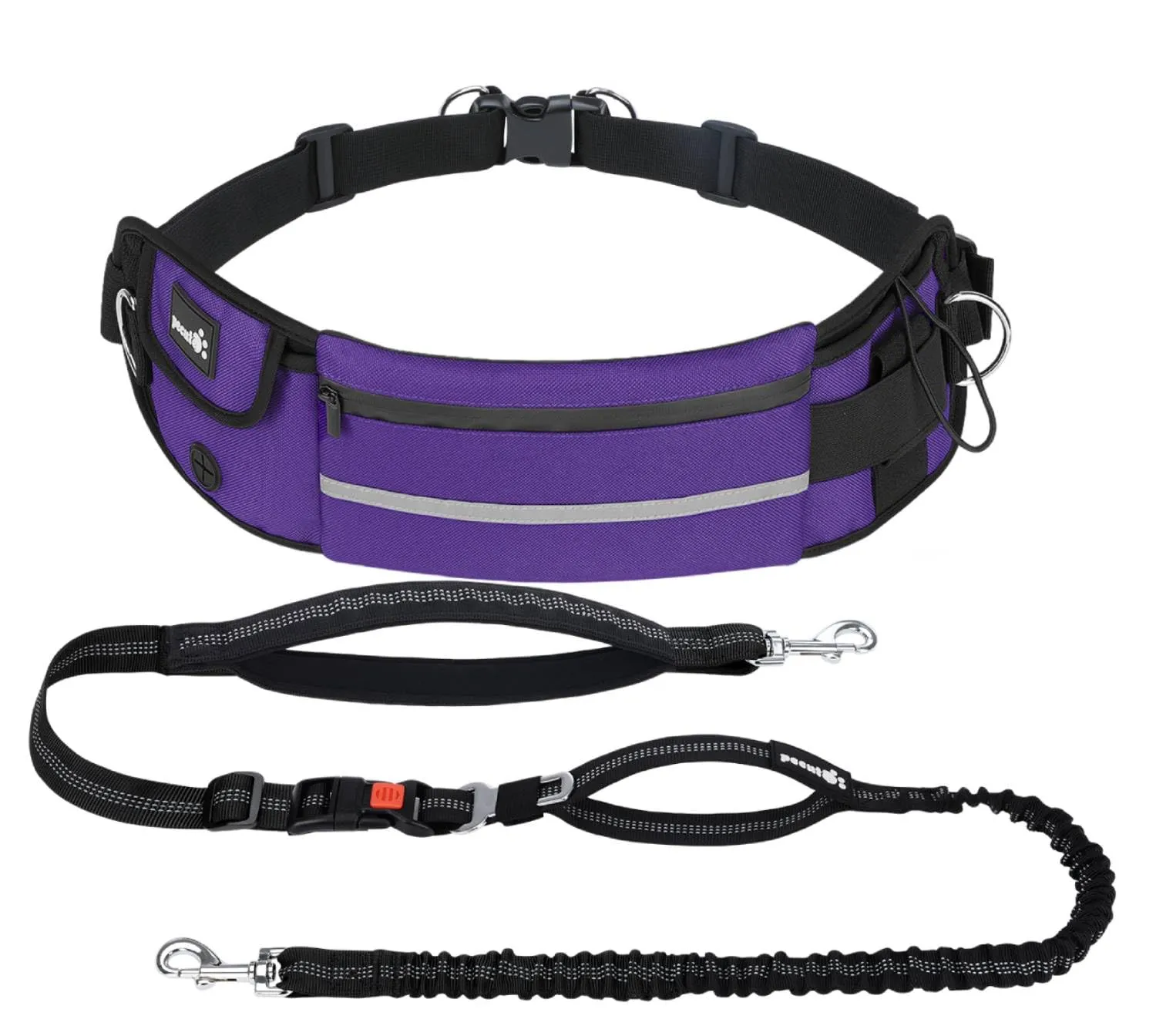 Pecute Guinzaglio Mani Libere Elastico Ammortizzante per Cani - immagine 1