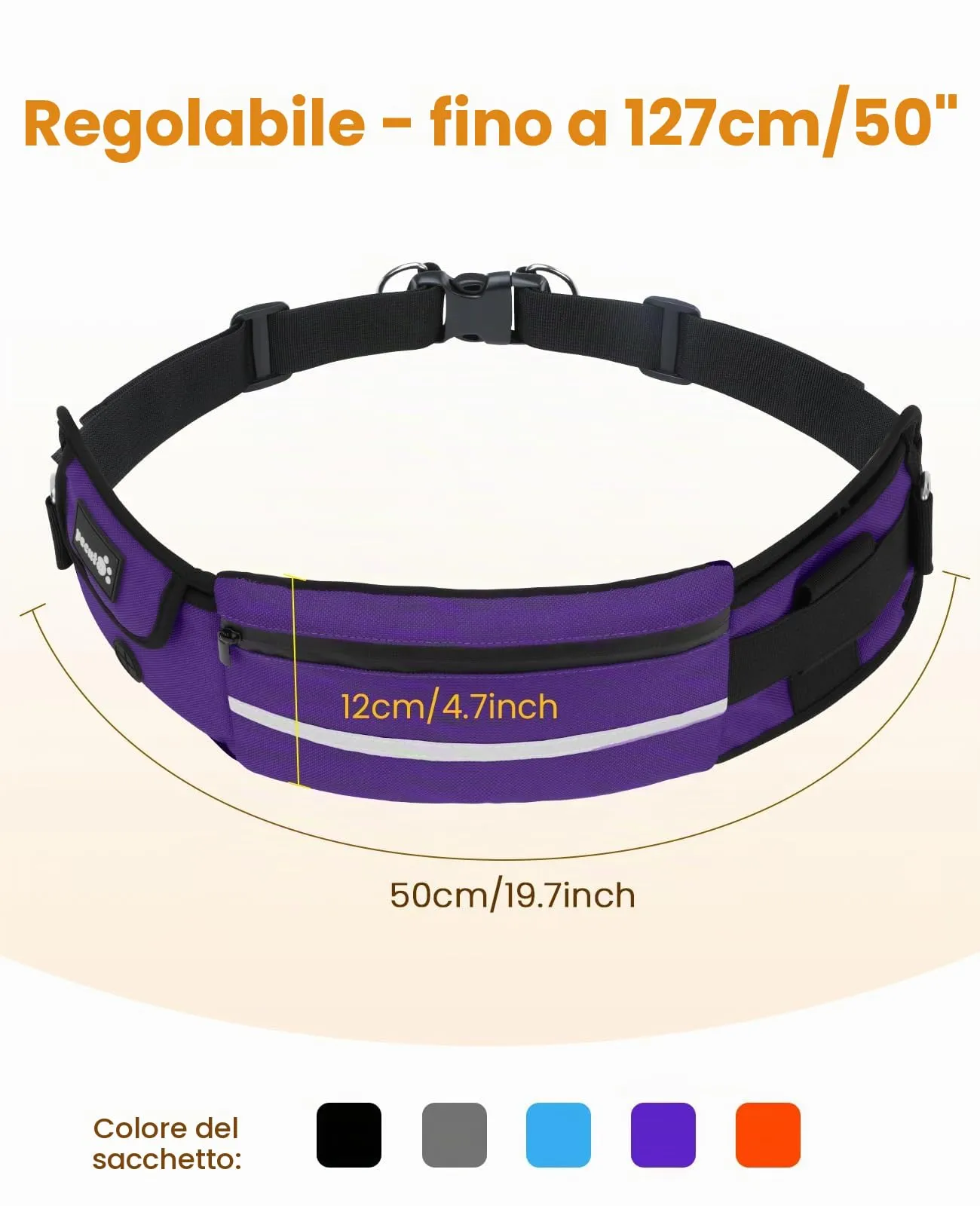 Pecute Guinzaglio Mani Libere Elastico Ammortizzante per Cani - immagine 9