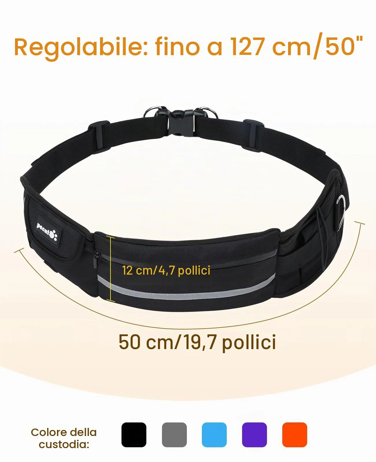 Pecute Guinzaglio Mani Libere Elastico Ammortizzante per Cani - immagine 9