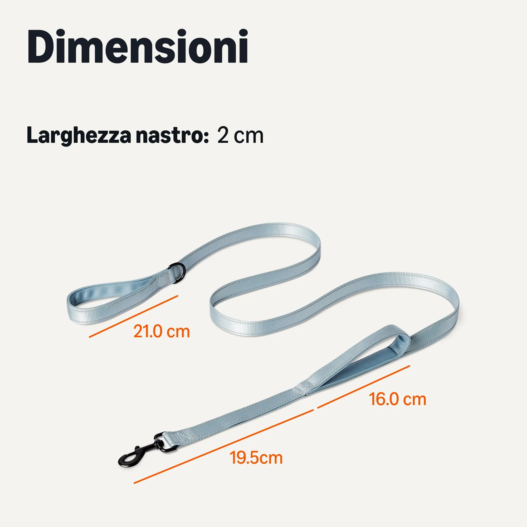 Amazon Basics - Guinzaglio Riflettente su Entrambi i Lati per Cani con Doppia Impugnatura Imbottita e Anello a D, 120cm, Nero/Blu - immagine 5