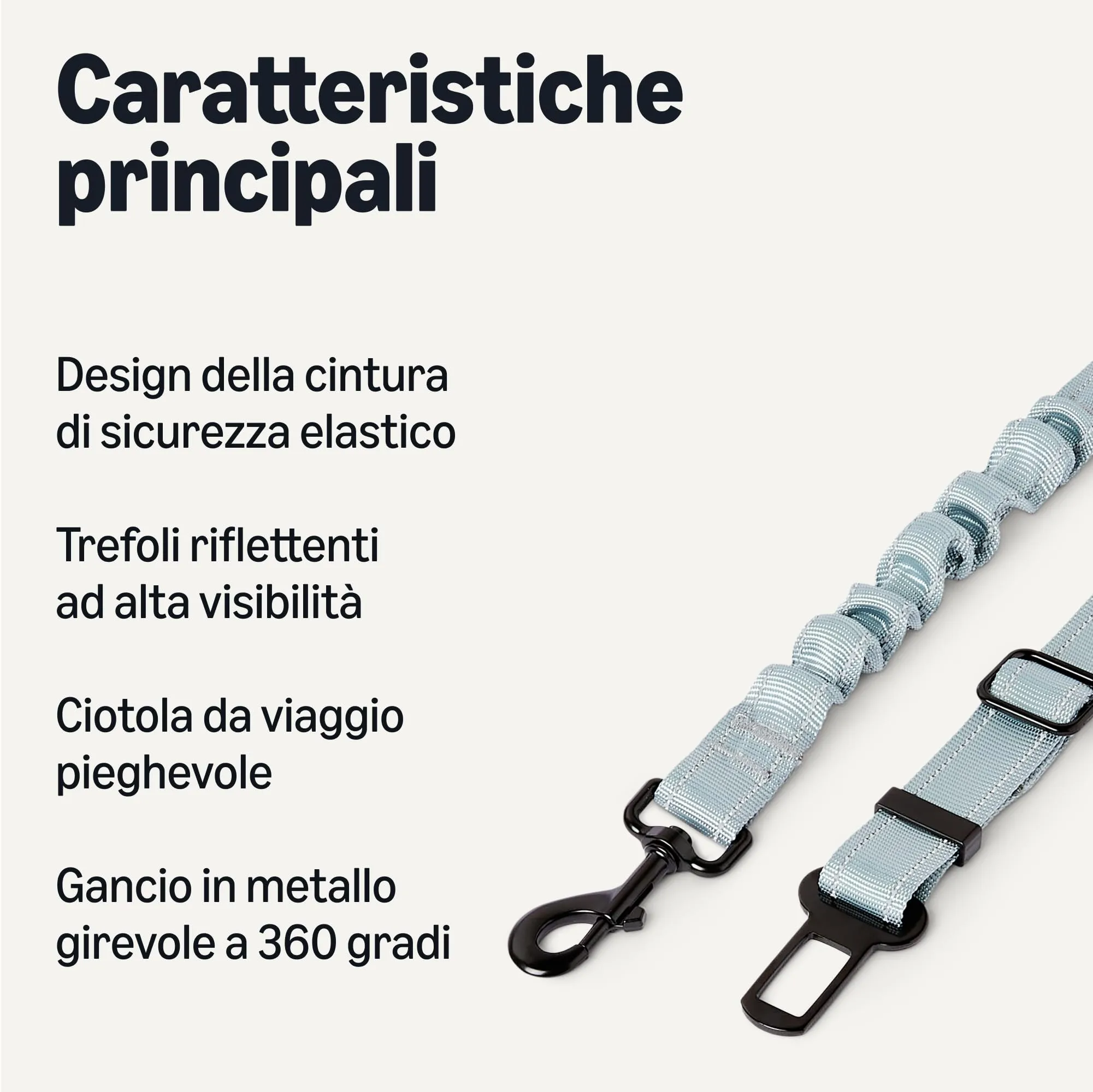 Amazon Basics - Cintura di Sicurezza per Cani, Imbracatura Regolabile per Auto, Cintura Regolabile: 67cm, Ciotola da Viaggio Pieghevole: 13,0cm x 5,5cm/1,5cm, Nero/Blu/Arancione - immagine 2