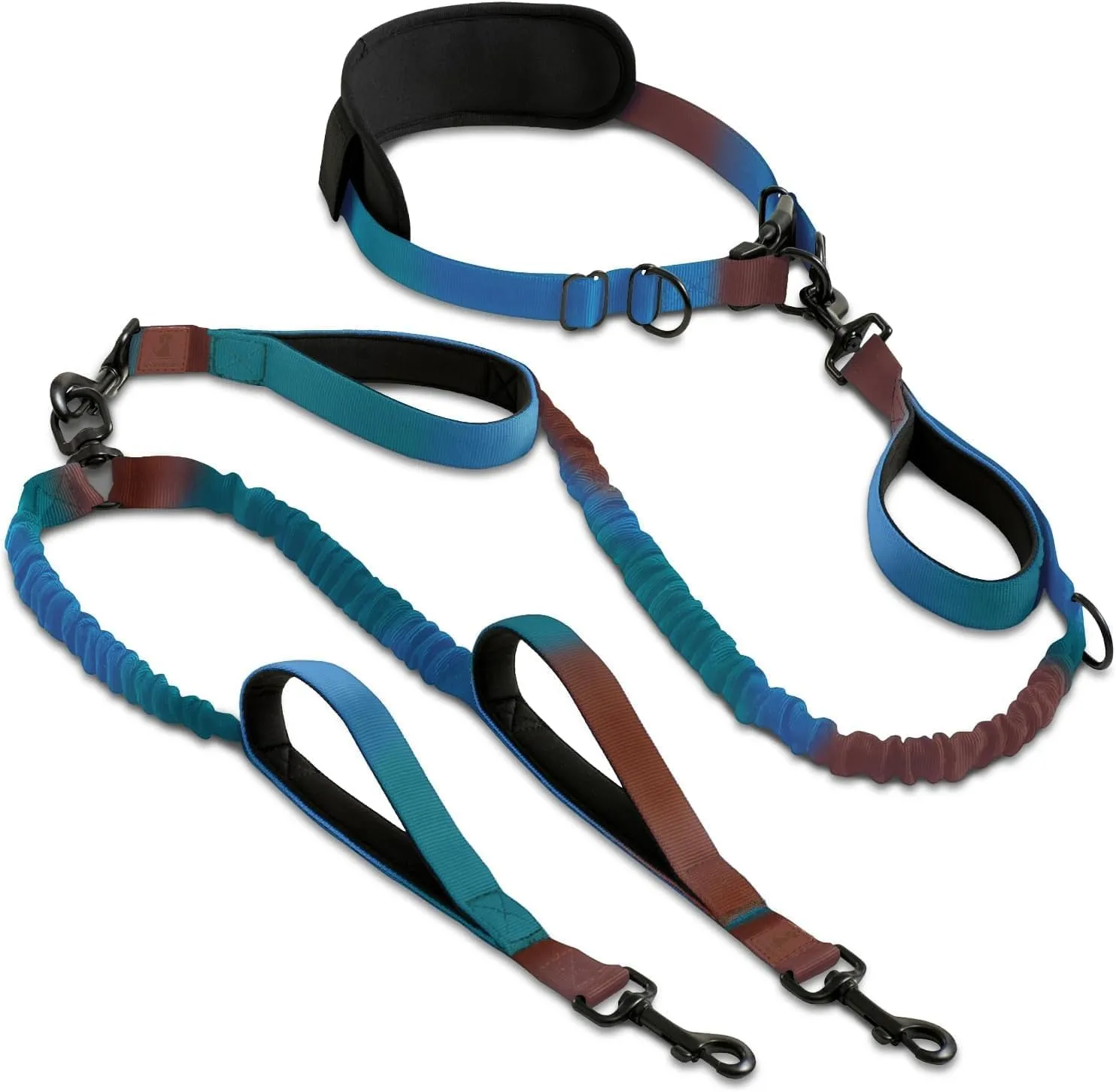 SparklyPets - Guinzaglio doppio per cani maschi di taglia media e grande - Manici imbottiti, cuciture riflettenti, non tirano, non si aggrovigliano - Guinzaglio per passeggiate, escursionismo, jogging - immagine 1