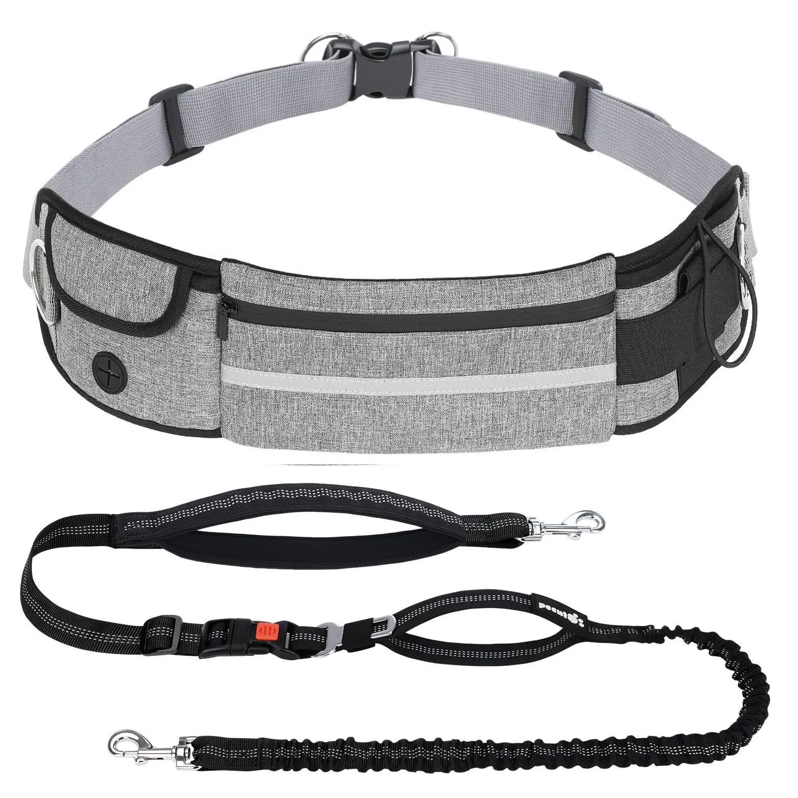 Pecute Guinzaglio Mani Libere Elastico Ammortizzante per Cani - immagine 1