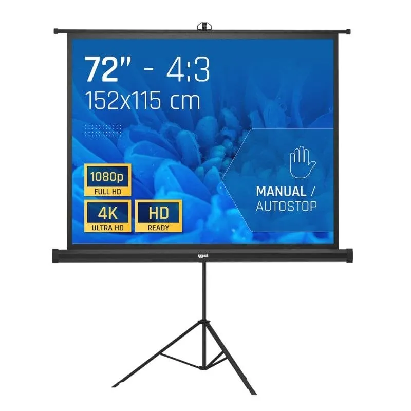 Schermo da proiezione Iggual 72" con treppiede e borsa - immagine 1