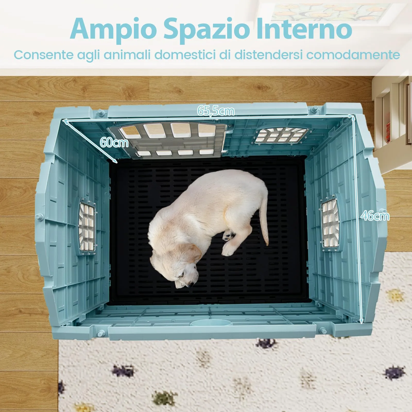COSTWAY Cuccia per Cani di Piccoli e Gatti da Esterno ed Interno, Blu - immagine 7