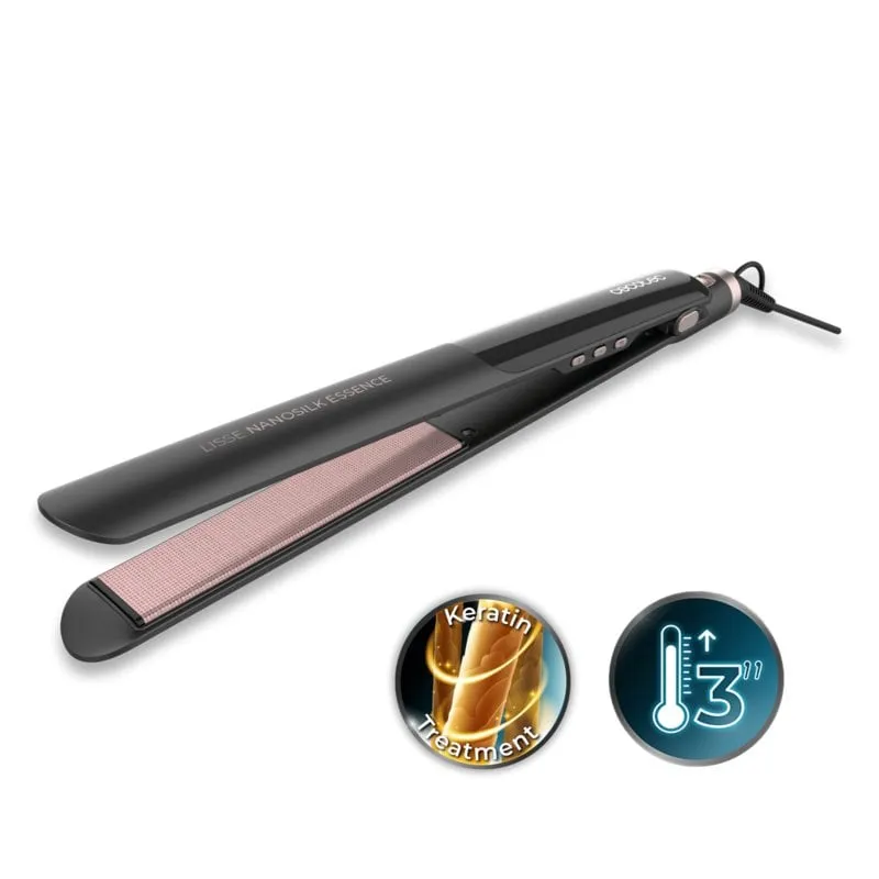 Piastra per Capelli Ceramica Cecotec Lisse Nanosilk Essence Black 230ºC Spegnimento Automatico Nero - immagine 1