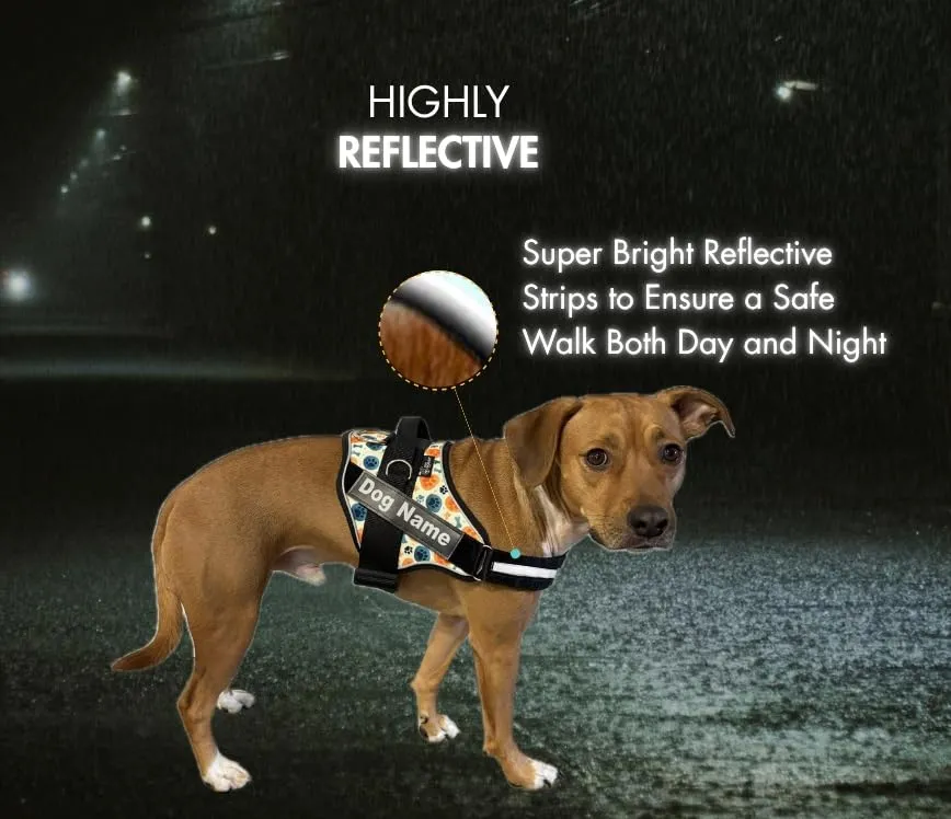 SUPER DOGGY Pettorina Cane Personalizzata con Nome – Antitrazione, Riflettente e Regolabile – Include 2 Targhette Velcro - Taglia Piccola, Media e Grande (Bones & Paws, M 13-22KG) - immagine 4