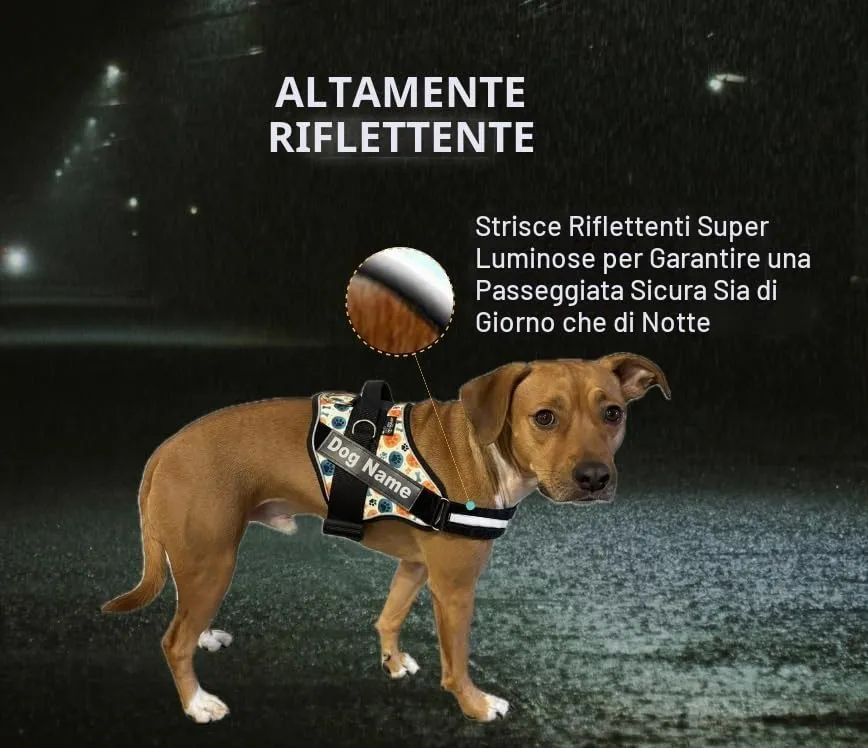 SUPER DOGGY Pettorina Cane Personalizzata con Nome – Antitrazione, Riflettente e Regolabile – Include 2 Targhette Velcro - Taglia Piccola, Media e Grande (Bones & Paws, XS 3-7KG) - immagine 4