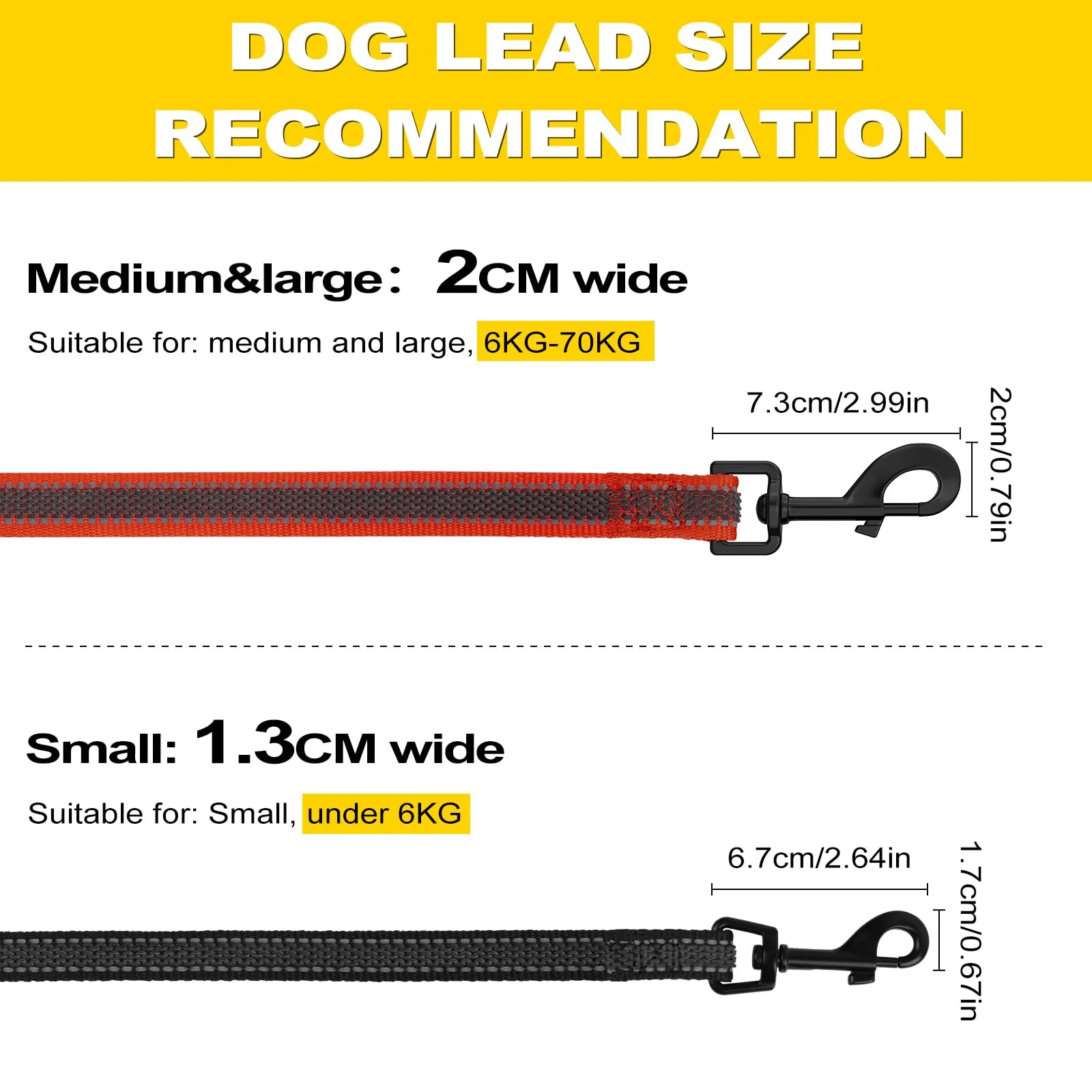 X XBEN Guinzaglio per Cani, 20MM-2,2M Guinzaglio Riflettente Resistente con Manico Imbottito, Guinzaglio Addestramento per per Cuccioli, Piccoli, Medi e Grandi, Con Fili di Gomma Morbida, Rosso - immagine 7