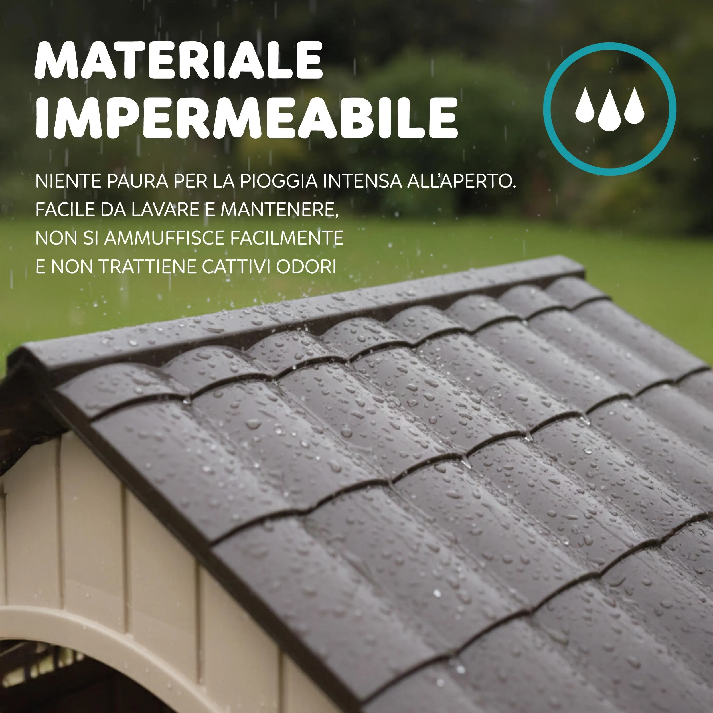 AQPET Cuccia Cani in Plastica M, Pavimento Rialzato, 77x82x82 cm, Marrone - immagine 5