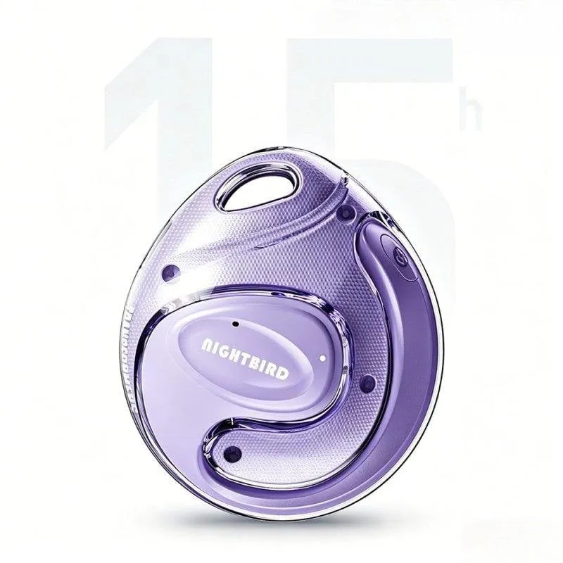 Auricolari Bluetooth Paxa Tf-t63 wireless con cancellazione rumore, gancio orecchio viola - immagine 1