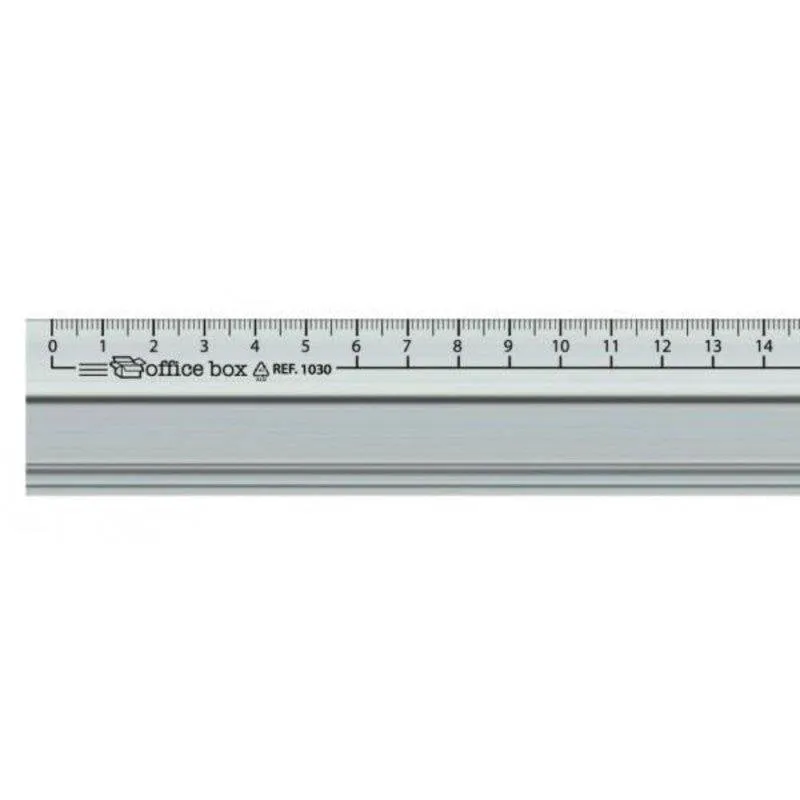 Righello in alluminio Office Box con striscia antiscivolo, 30 cm - immagine 1