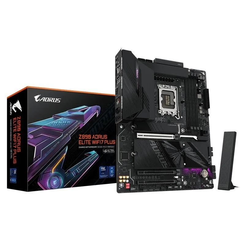 Schede Madri GIGABYTE Z890 AORUS ELITE WIFI7 PLUS Intel Z890 LGA1851 DDR5 ATX WiFi7 PCIe 5.0 RGB - immagine 1