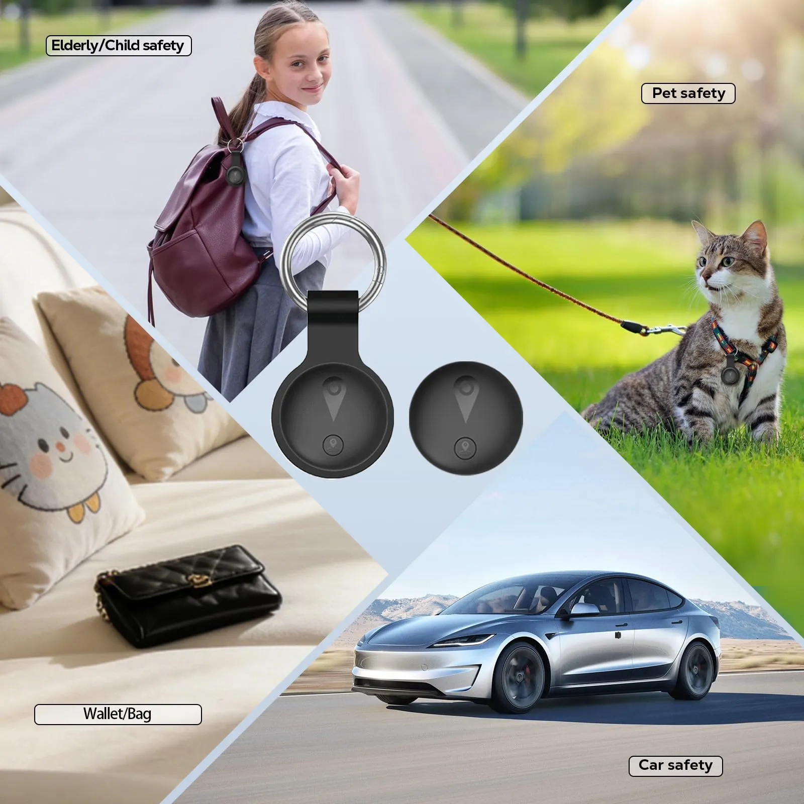 Collare GPS Gatto,GPS per Cani Supporta Sia I Sistemi iOS che Android, Localizzatore GPS per Cani in Tempo, Batteria A Lunga Durata, Localizzatore per Animali Domestici Impermeabile-Nero Puro - immagine 3