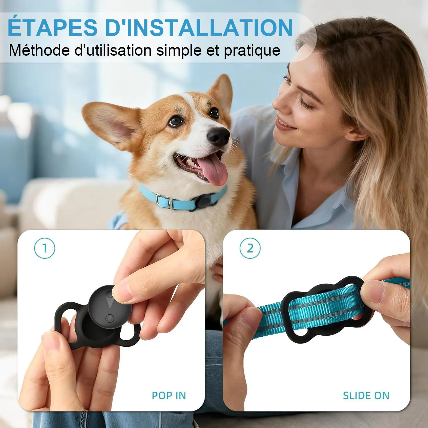 Collare GPS Gatto,GPS per Cani Supporta Sia I Sistemi iOS che Android, Localizzatore GPS per Cani in Tempo, Batteria A Lunga Durata, Localizzatore per Animali Domestici Impermeabile-Nero Puro - immagine 8