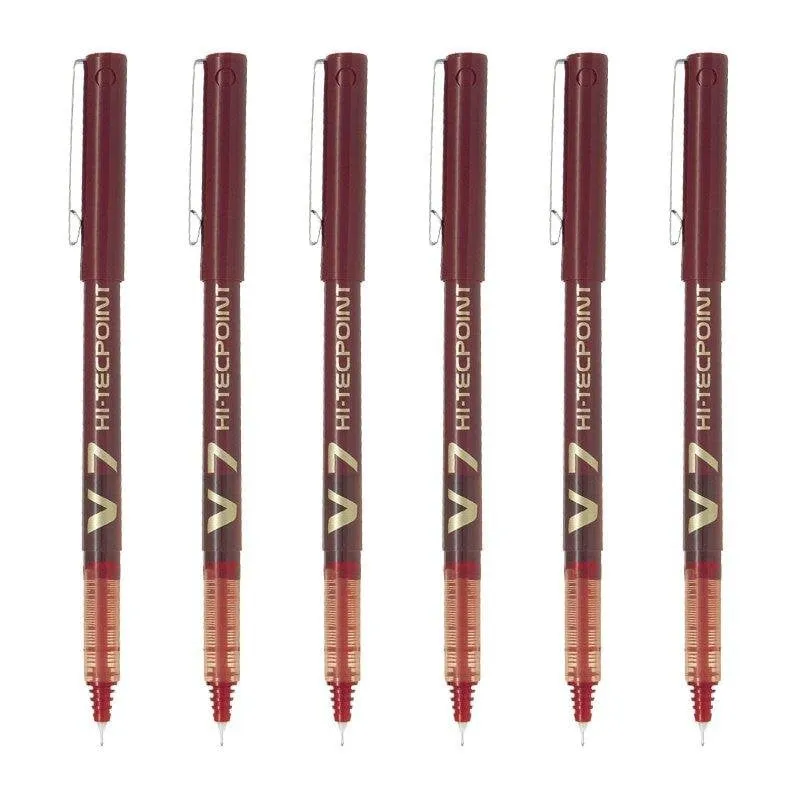 Penna Pilot V7 Hi-tecpoint 0.7 mm Rossa Set di 6 - immagine 1