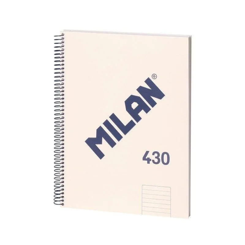 Quaderno A4 Milan 430 Copertina Rigida Spirale Papel Lineato 80 Fogli 95g Beige - immagine 1