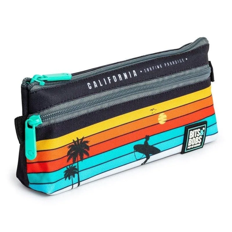 Estuche Portatodo Plano Grafoplás 2 Cremalleras California - immagine 1