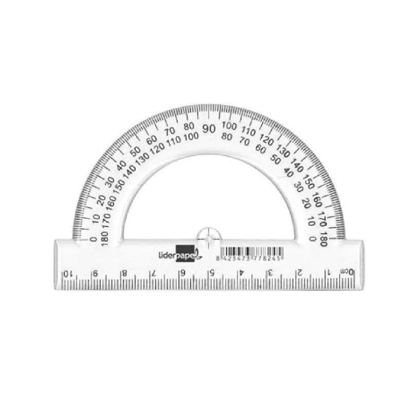 Trasportatore Semicircolare Liderpapel 10 cm Plastico Trasparente - immagine 1