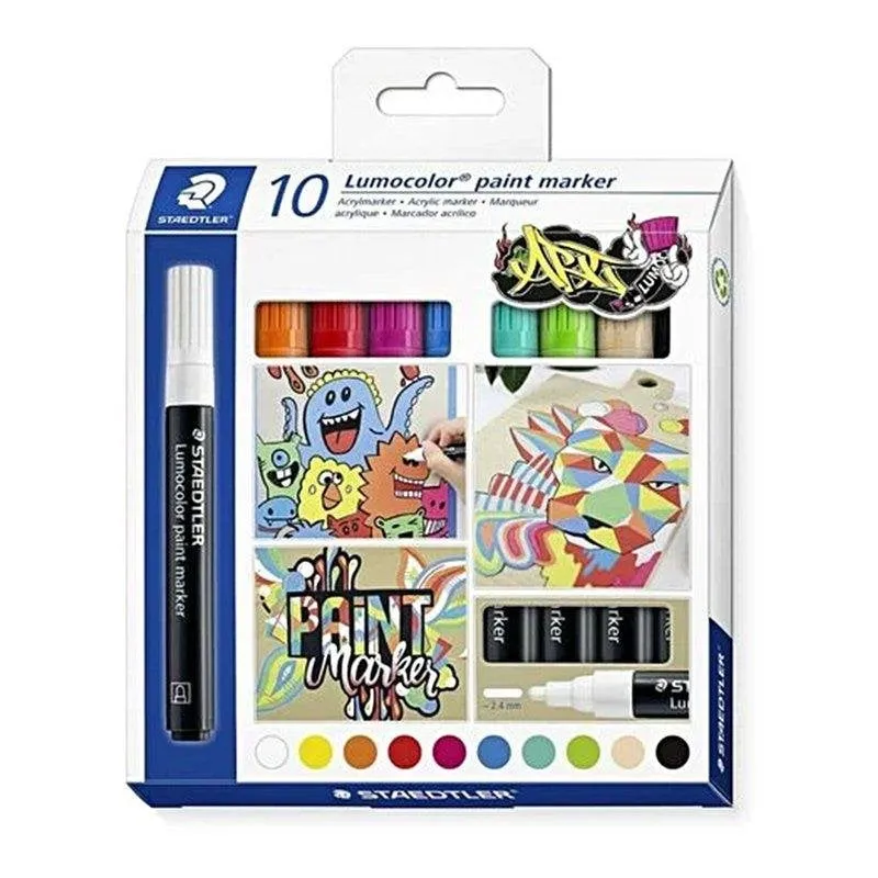 Rotolatore Staedtler Lumocolor Tratto 2.4 mm Scatola 10 Pezzi - immagine 1