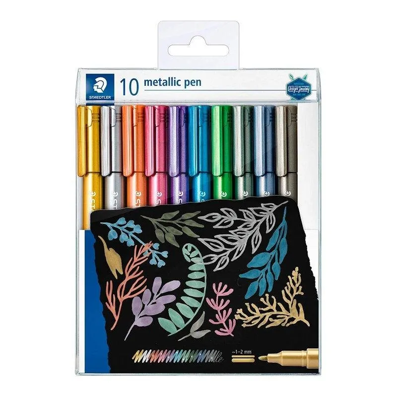 Staedtler Design Journey - Astuccio di 10 Pennarelli Metallici a Punta Tonda - immagine 1