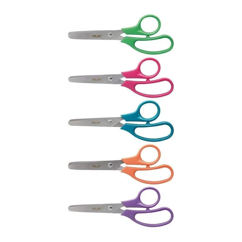 Forbici Scolari Milan 13.3 cm Punta Tonda Assortite - immagine 1
