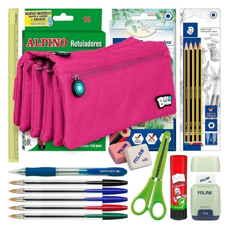 Astuccio Scolastico Quadruplo Grafoplas Bitsbobs Magenta - immagine 1