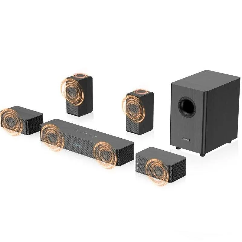 Barra Audio Hiwill-audio N512 5.1.2 400W Bluetooth Subwoofer Nero - immagine 1