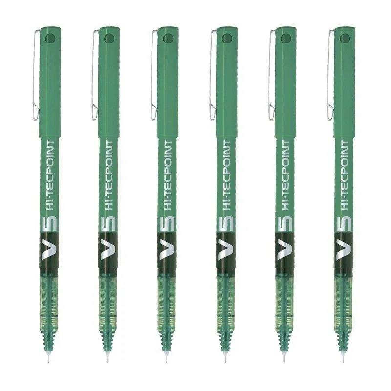 Penna Pilot V5 Hi-tecpoint 0.5 mm Verde Set di 6 - immagine 1