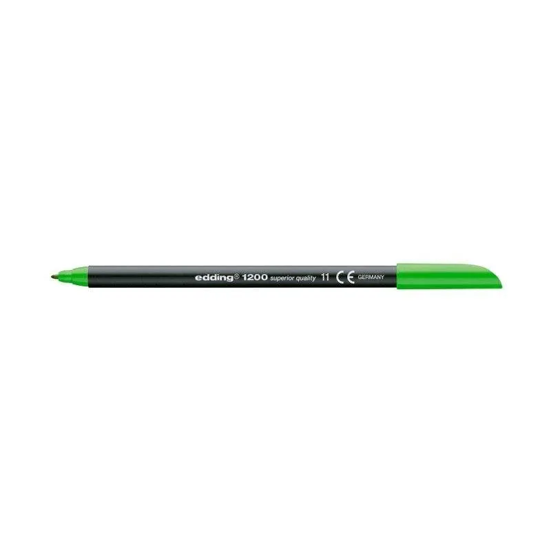 Pennarello a Fibra Edding 1200 Punta Tonda 0.5 mm Verde Chiaro - immagine 1