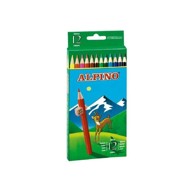 Matite Colori Alpino 654 Scatola di 12 Colori Lunghe - immagine 1