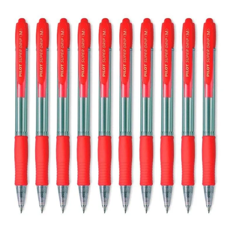 Penna Pilot Super Grip Rosso 10 unità - immagine 1