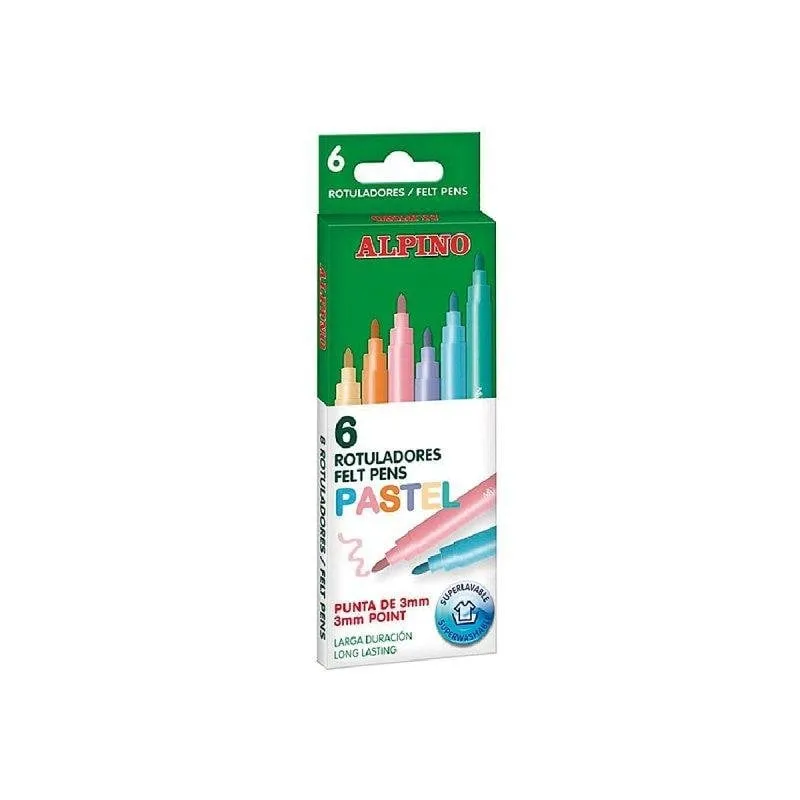 Pennarello Standard Pastello Alpino Scatola da 6 - immagine 1