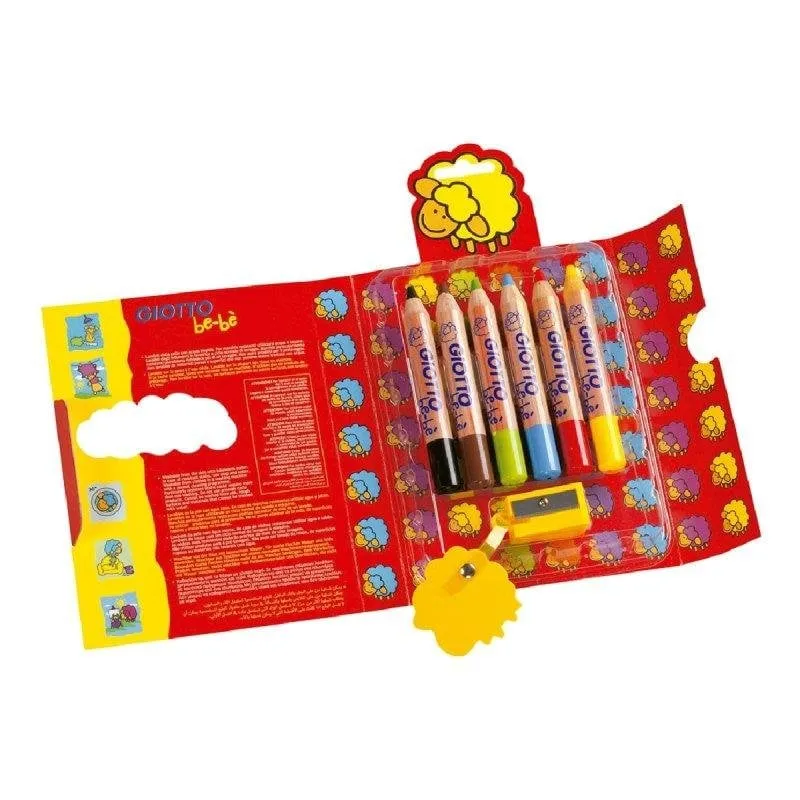 Matite Colori Giotto Super Bebé Scatola da 6 + Temperino - immagine 1