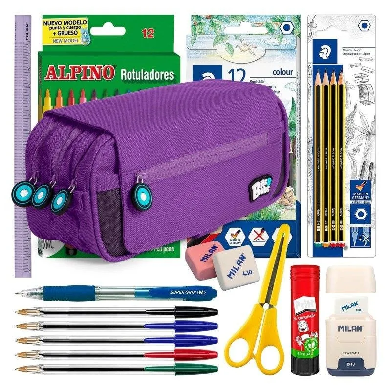 Borsa Tripla Grafoplás Bitsbobs con Materiale Scolastico Incluso - immagine 1