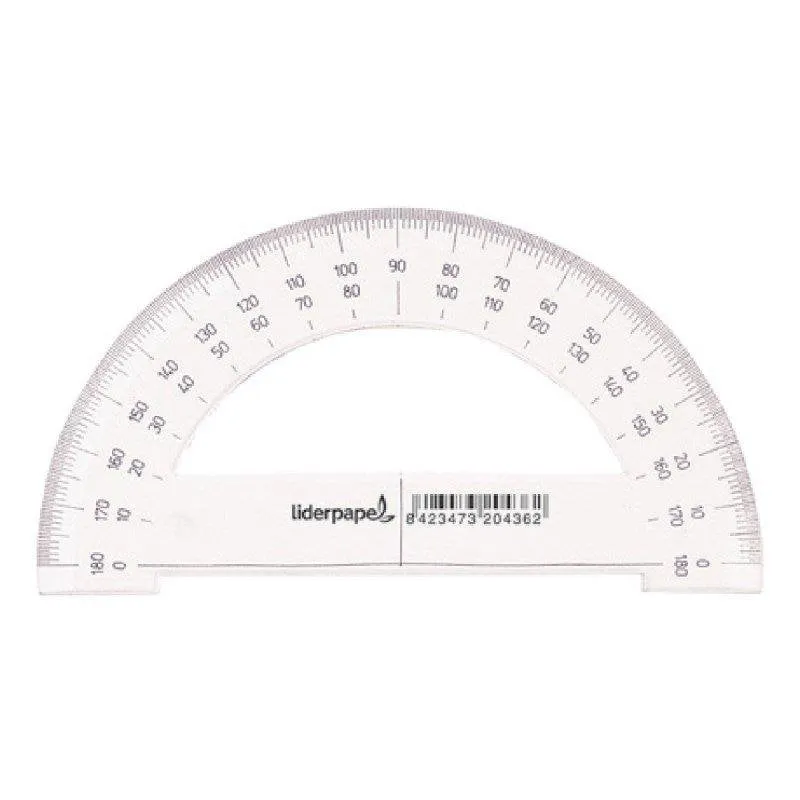 Trasportatore Semcircolare Liderpapel 14 cm Plastica Trasparente - immagine 1