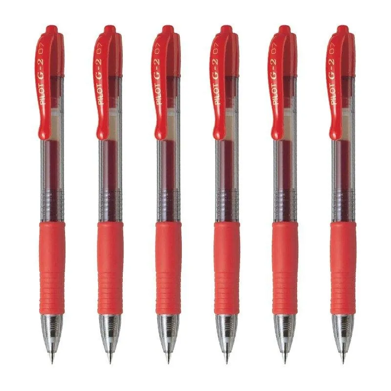 Penna Pilot G-2 0.7 mm Rossa Set di 6 - immagine 1