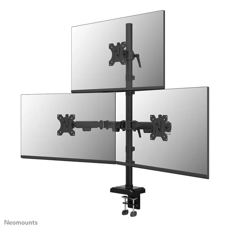 Neomounts DS60-600BL2-1 Supporto Monitor Triplo Scrivania 10 a 32" VESA 75x75 a 100x100 Max 9Kg - immagine 1