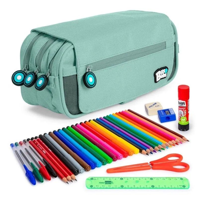 Borsa Triple Grafoplás Colepack Ecobb Blu Soft con Materiale Scolastico Incluso - immagine 1