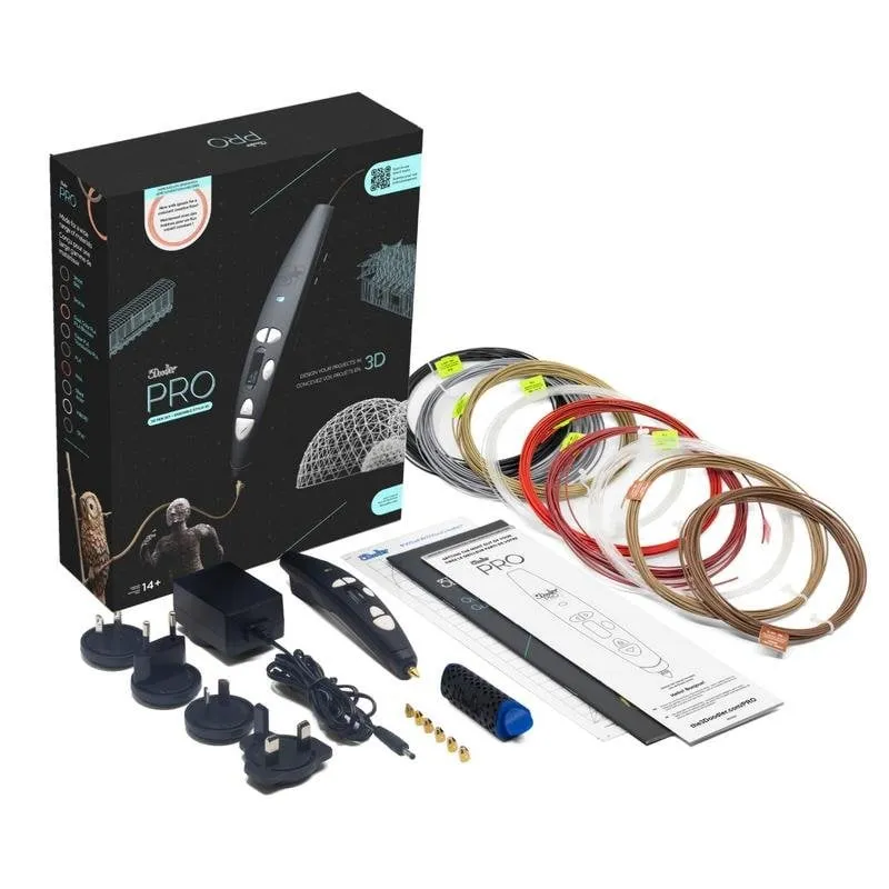 Penna 3D 3Doodler PRO Professionale Nero Materiali Legno Rame PLA - immagine 1
