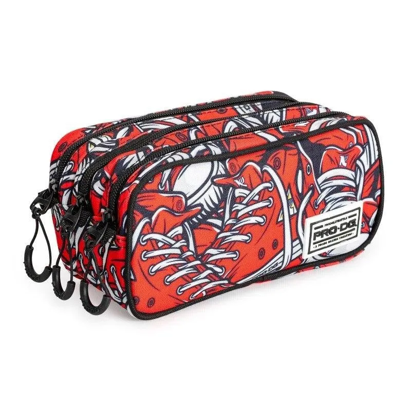 Astuccio Scolastico Prodg Sneak Triplo Porta-Tutto Tre Cerniere Rosso - immagine 1