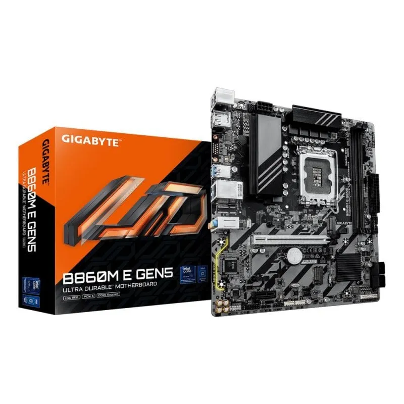 Schede Madri Gigabyte B860M E GEN5 Intel B860 LGA 1851 DDR5 Micro-ATX Senza WiFi VRM 4+1+2 Fasi - immagine 1