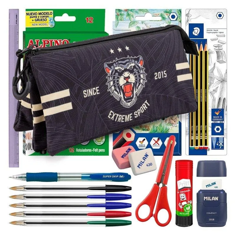 Astuccio Triplo Karactermania PRODG Tiger con Materiale Scolastico - immagine 1