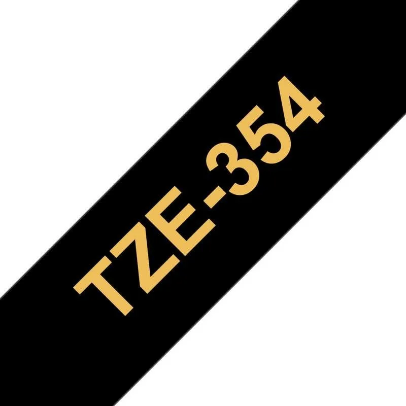 Nastro per stampanti etichette Brother TZE-354 Oro su Nero 24 mm x 8 m - immagine 1