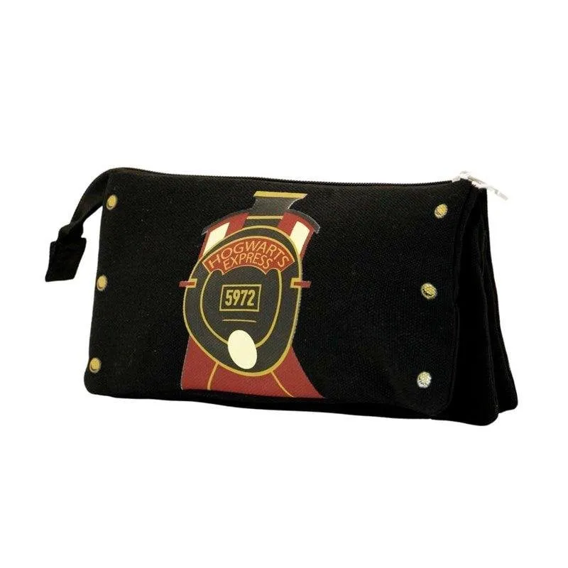 Astuccio Scolare Triplo Karactermania Harry Potter Hogwarts Express Nero - immagine 1