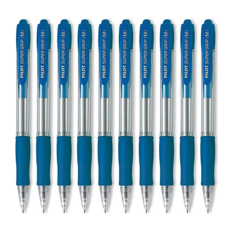 Penna Pilot Super Grip Blu A sfera Media Inchiostro Olio - immagine 1