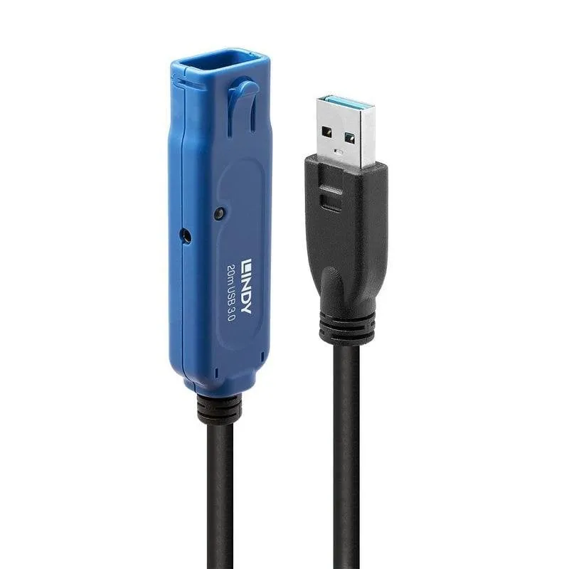 Cavo USB 3.2 Gen 1 Lindy 20 m Nero Estensione Attiva - immagine 1
