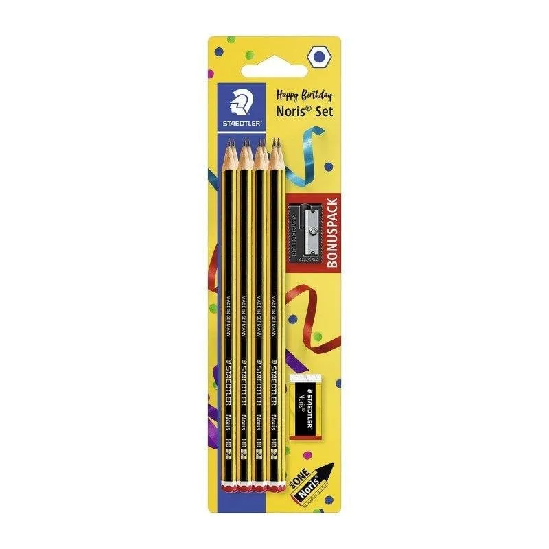Matite Grafite Staedtler Set 8 HB Con Gomma e Affilamatite - immagine 1