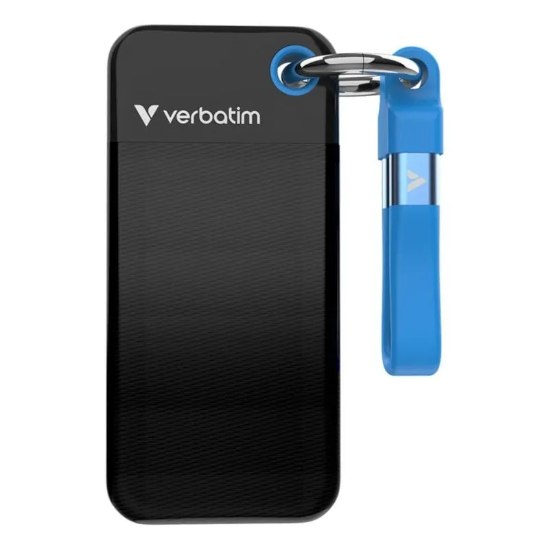 Disco Rigido Verbatim Pocket SSD 512GB M.2 USB Tipo-C 10 Gbps Nero Blu - immagine 1
