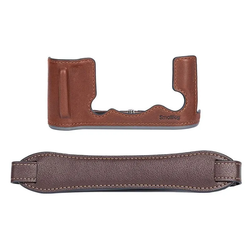 Custodia SmallRig 4710 in Pelle Marrone per Fujifilm X-T50 con Grip e Accesso Totale - immagine 1